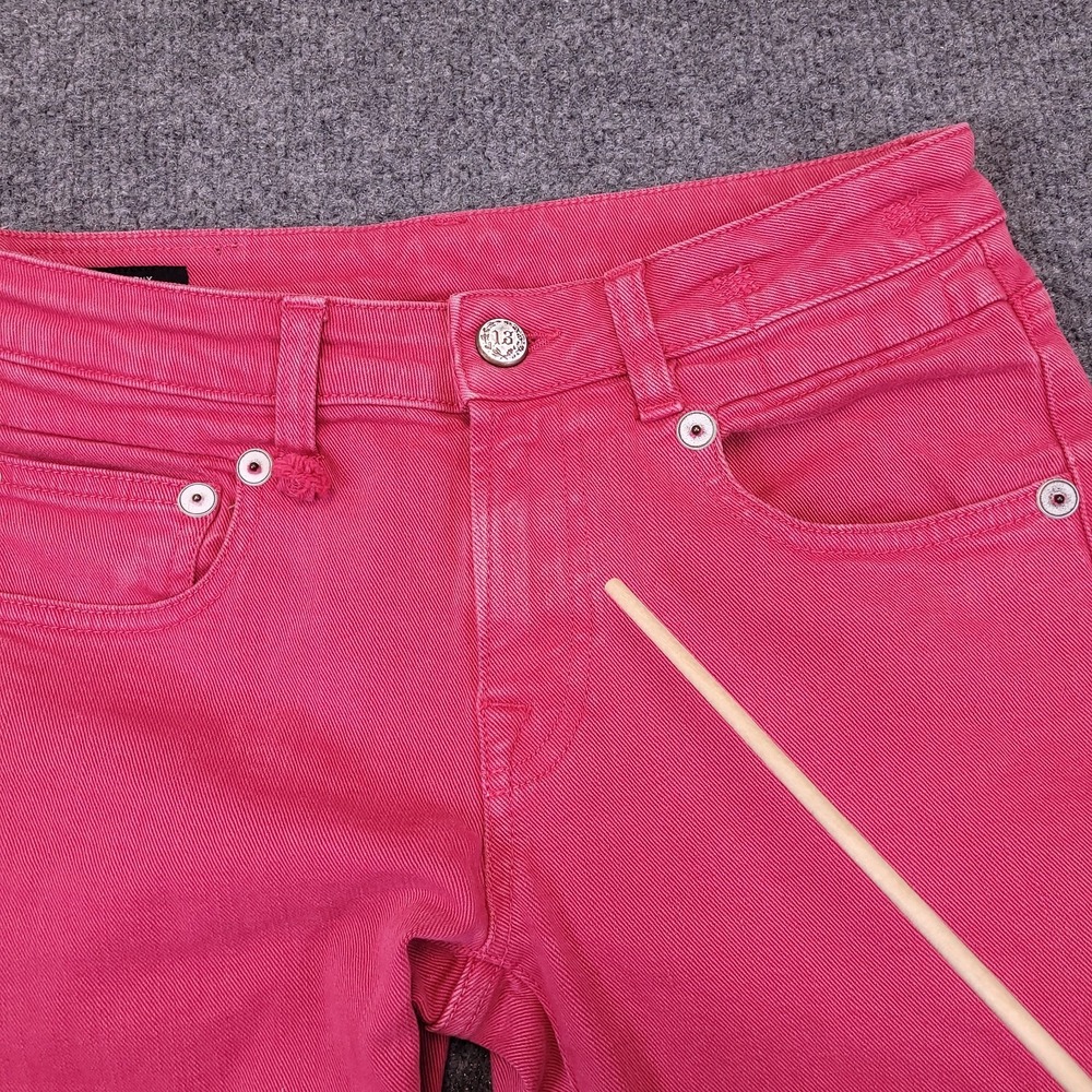 R13 Boy Straight 26x24.5 Actual Sz Vivid Pink Low Rise Stretch Italian SS23 - Picture 5 of 16